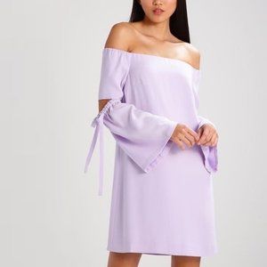 Club Monaco Off-Shoulder Slit Eboviah Shift Dress